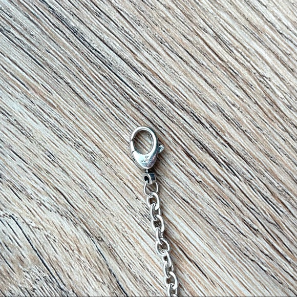Gucci 925 Sterling Silver “GG” Logo Pendant Interlocking Chain Necklace - Picture 11 of 12